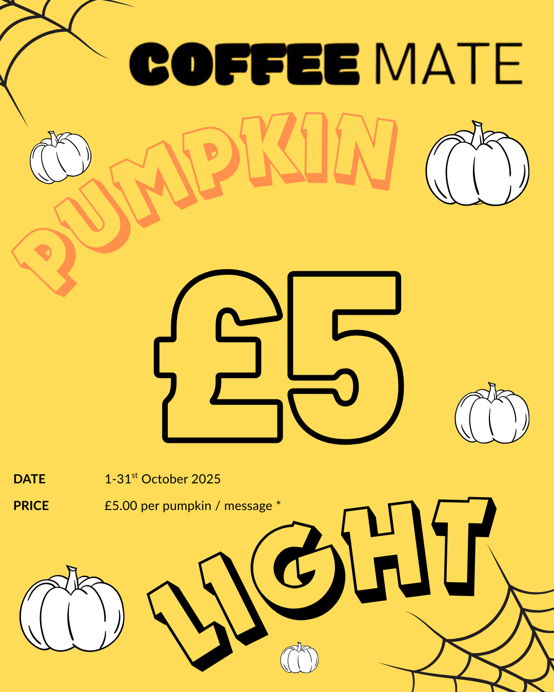Pumpkin Message & Lights 1st Oct 31st 2025 - Message to those in need of some extra support and kindness.